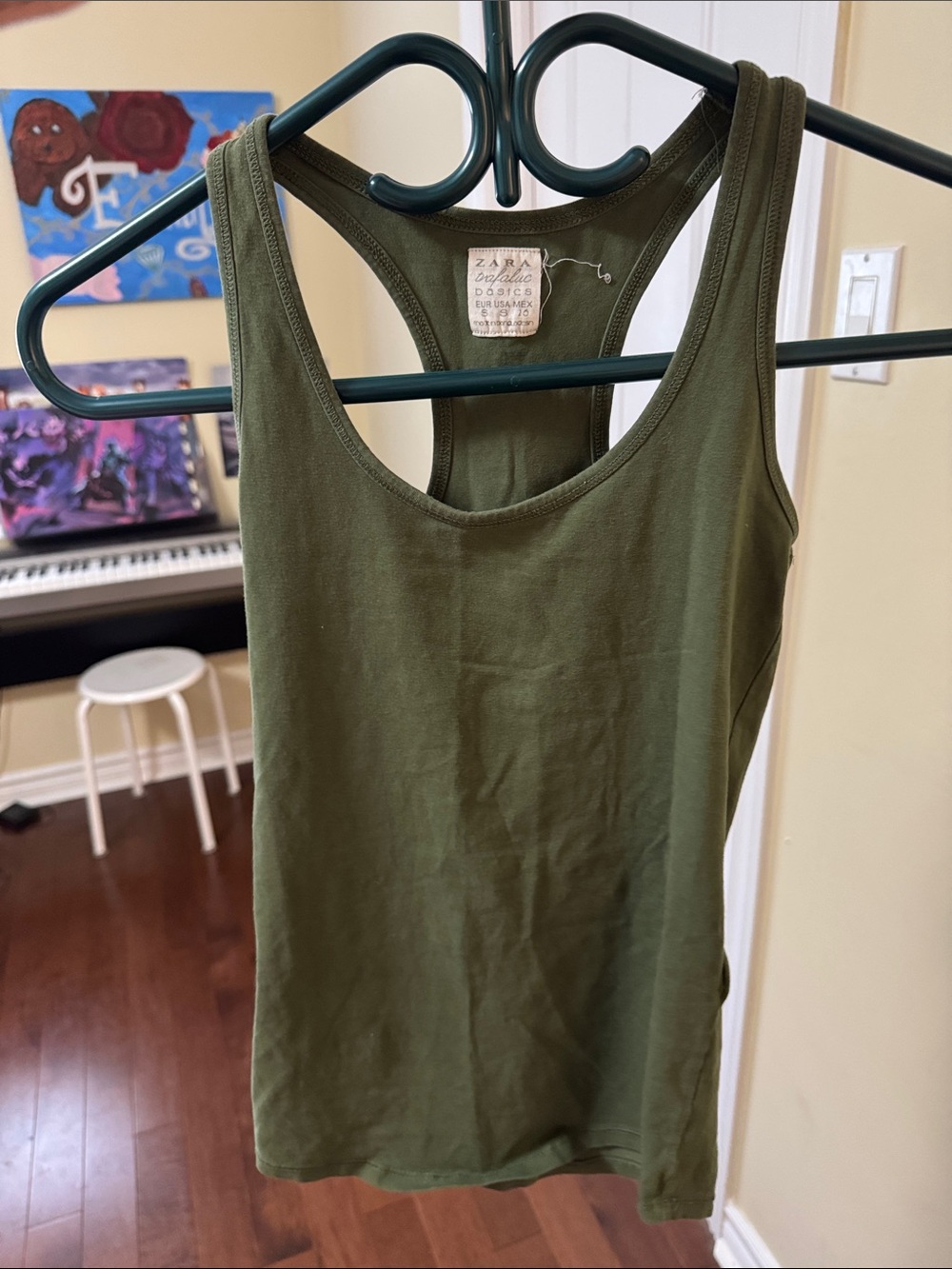 ZARA Olive Green Racerback Tank